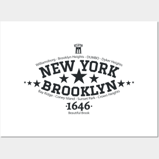 New York Brooklyn, Brooklyn Schriftzug, Brooklyn college style Logo Posters and Art